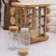 Wooden & Glass Spices Set 12 pieces with Wooden Stand